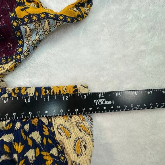 Earthbound Trading Co Jumpsuit Women Size M Multicolor Patchwork Halter Wide Leg - Picture 12 of 12